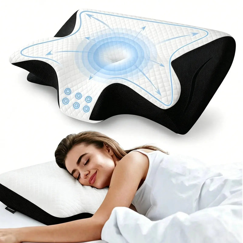 Oreiller ergonomique lunely™–Ergonomie 2-en-1 & Sommeil Profond